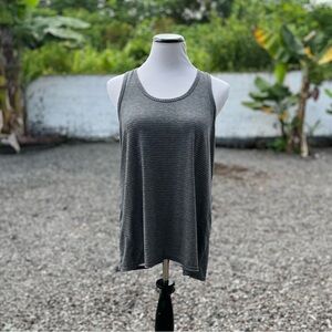 Xersion Gray Striped Racerback Tank Top